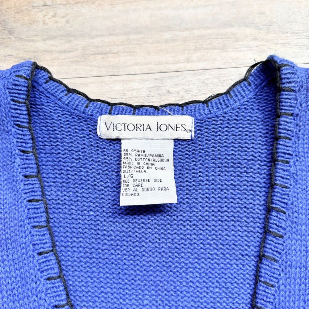 Vintage Victoria Jones Halloween Sweater Vest Large Witch Haunted House Bat 90s - Picture 6 of 10